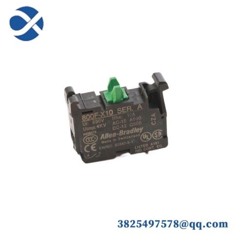 Rockwell Automation 800F-X10 Contact Block, 22.5mm, Plastic, 1 Normally Open